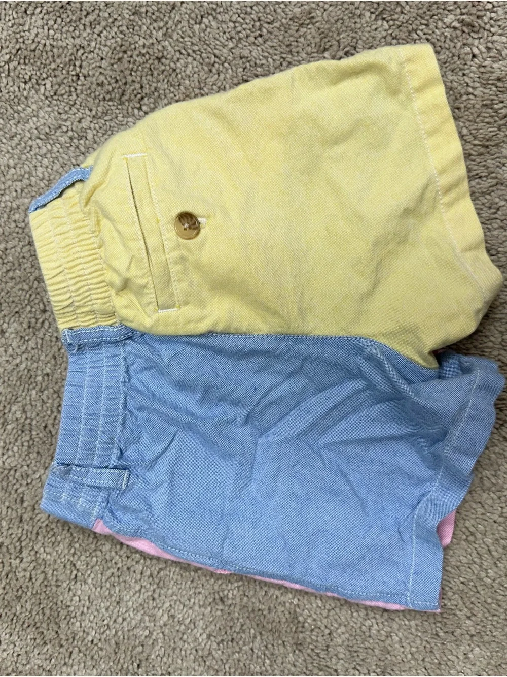 Ralph Lauren Pink & Light Blue Colorblock Kids Shorts